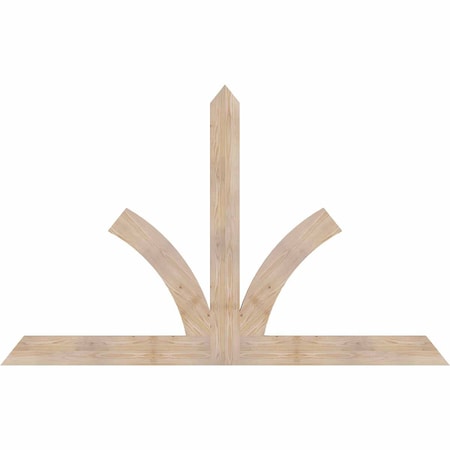 Ekena Millwork Richland Smooth Timber Gable Bracket, Douglas Fir, 84"W x 53"H x 1 1/2"D x 5 1/2"F, 15/12 Pitch GBW084X53X0206RIC00SDF